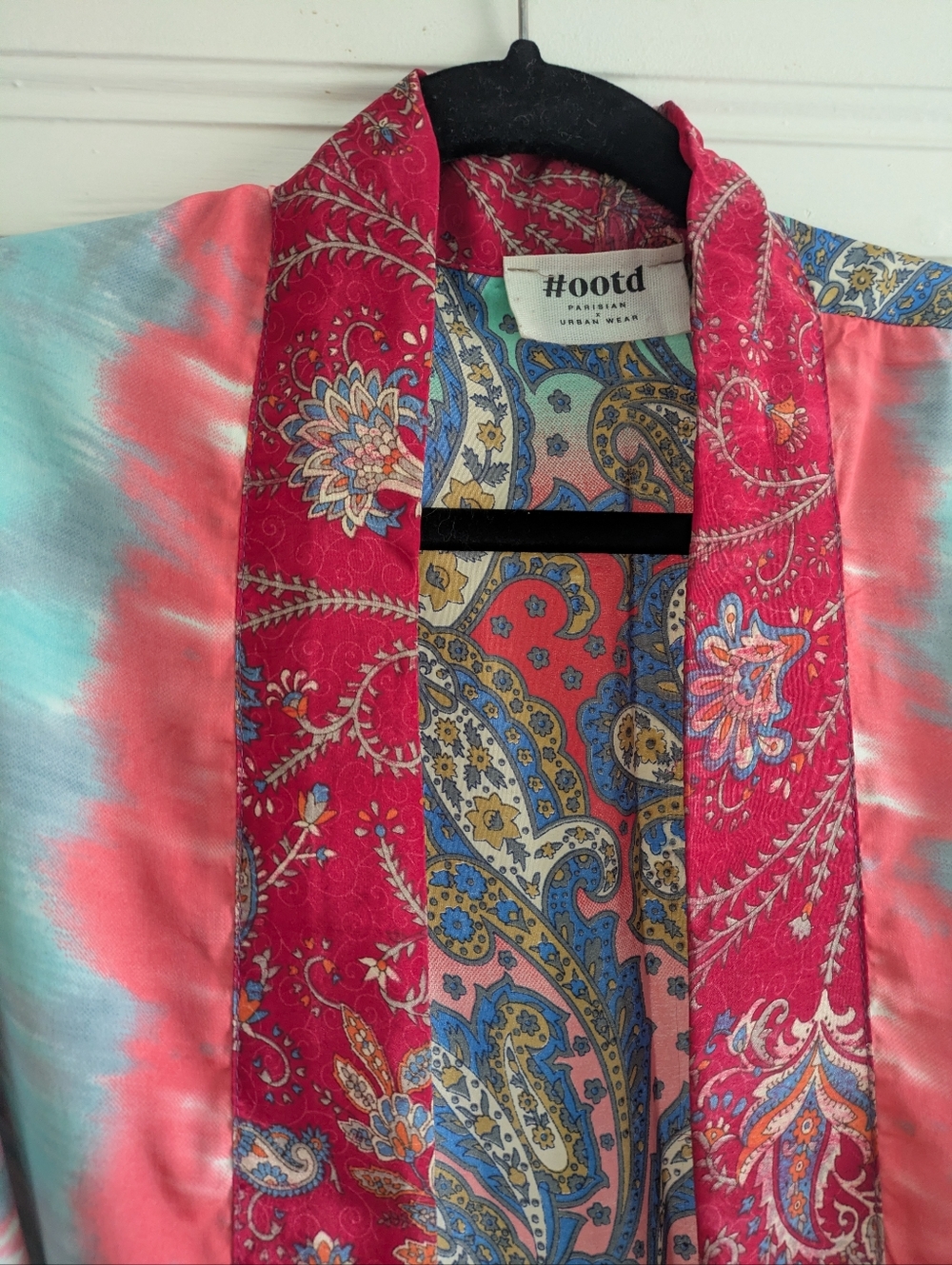 Boho Multi-Color Paisley Kimono Robe - Picture 5 of 5
